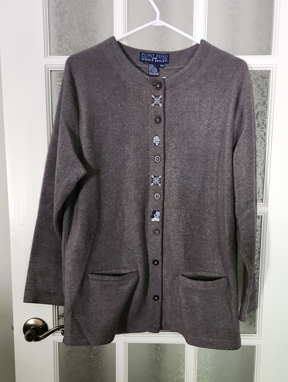 Point Zero Gray Button-Front Women's Cardigan